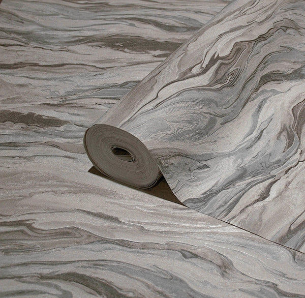 Realistic 3D Embossed Marble Wallpaper, Brown Nature Inspired Modern Stone Marbled Effect Wallcovering - Adawall -Houston Wallpaper Store - Walcoverings, Curtains & Wall Panels