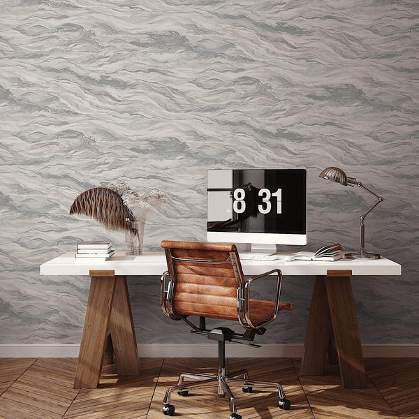 Realistic 3D Embossed Marble Wallpaper, Light Blue Nature Inspired Modern Stone Marbled Effect Wallcovering - Adawall -Houston Wallpaper Store - Walcoverings, Curtains & Wall Panels