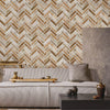 Realistic Embossed Brick Wallpaper, Beige, Orange Chevron Pattern Stone Wall Decor, Home Commercial Use Textured Wallcovering - Adawall -Houston Wallpaper Store - Walcoverings, Curtains & Wall Panels
