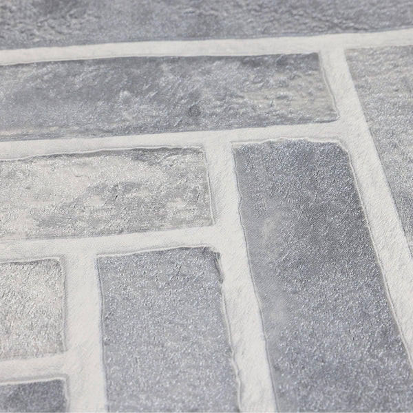 Realistic Embossed Brick Wallpaper, Gray Chevron Pattern Stone Wall Decor, Home Commercial Use Textured Wallcovering - Adawall -Houston Wallpaper Store - Walcoverings, Curtains & Wall Panels