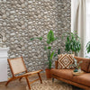 Realistic Embossed Oval Stone Wallpaper, Beige, Gray Farmhouse, Lodge Home Interior Design Wallcovering - Adawall -Houston Wallpaper Store - Walcoverings, Curtains & Wall Panels