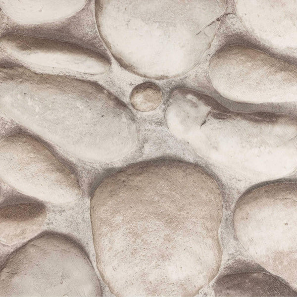 Realistic Embossed Oval Stone Wallpaper, Beige, Gray Farmhouse, Lodge Home Interior Design Wallcovering - Adawall -Houston Wallpaper Store - Walcoverings, Curtains & Wall Panels