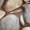 Realistic Embossed Oval Stone Wallpaper, Brown, Tan Farmhouse, Lodge Home Interior Design Wallcovering - Adawall -Houston Wallpaper Store - Walcoverings, Curtains & Wall Panels