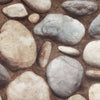 Realistic Embossed Oval Stone Wallpaper, Brown, Tan Farmhouse, Lodge Home Interior Design Wallcovering - Adawall -Houston Wallpaper Store - Walcoverings, Curtains & Wall Panels