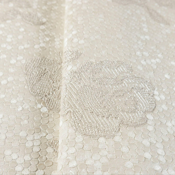 Rose Themed White Flowered Embossed Wallpaper, Home Wall Decor, Aesthetic Wallpaper, Textured Wallcovering Non-Adhesive - 41.7”W X 393”H - Adawall -Houston Wallpaper Store - Walcoverings, Curtains & Wall Panels