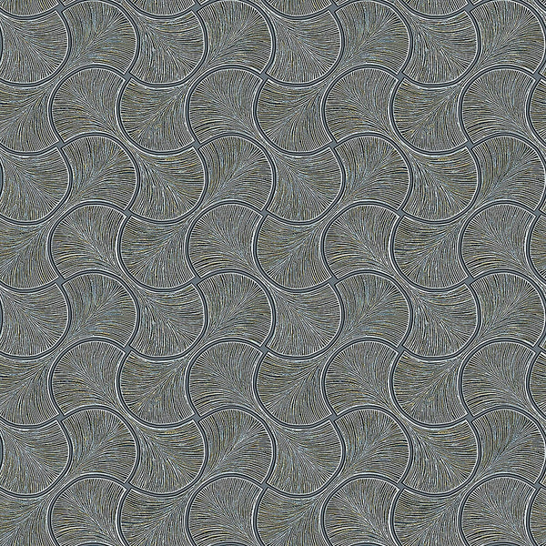 Round Geometric Shapes Deep Embossed Wallpaper, Brown Green Shiny Surface Textured Wall Accent Decor - Adawall -Houston Wallpaper Store - Walcoverings, Curtains & Wall Panels