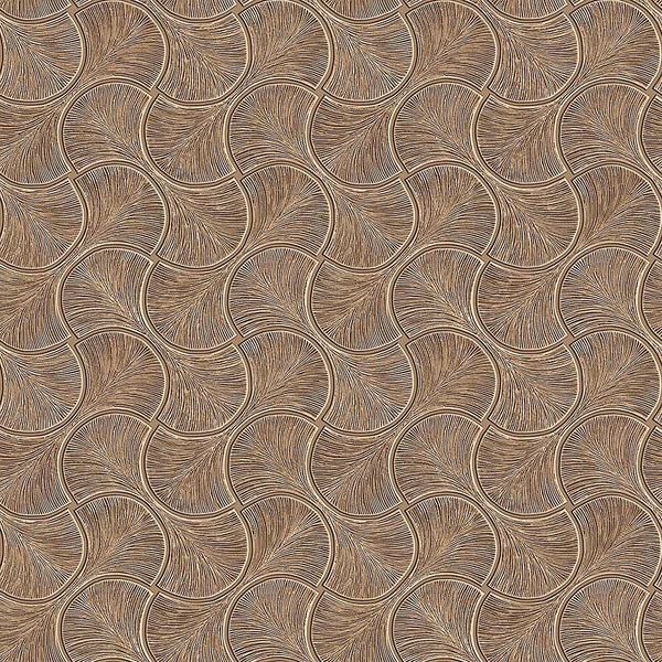 Round Geometric Shapes Deep Embossed Wallpaper, Brown Shiny Surface Textured Wall Accent Decor - Adawall -Houston Wallpaper Store - Walcoverings, Curtains & Wall Panels