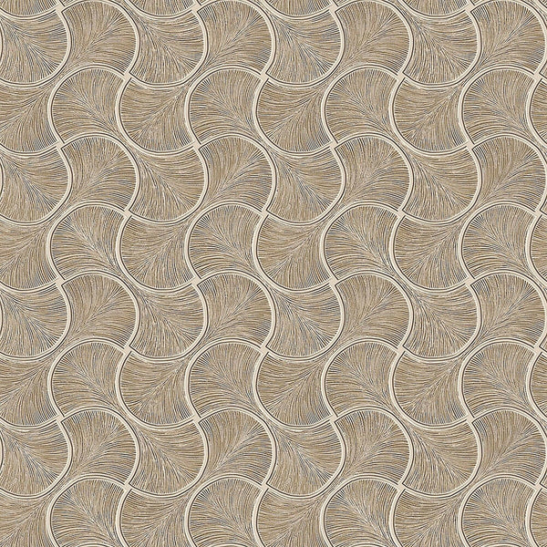 Round Geometric Shapes Deep Embossed Wallpaper, Light Brown Shiny Surface Textured Wall Accent Decor - Adawall -Houston Wallpaper Store - Walcoverings, Curtains & Wall Panels