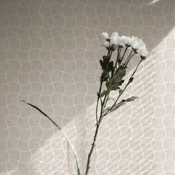 Round Geometric Shapes Deep Embossed Wallpaper, Light Neutral Shiny Surface Textured Wall Accent Decor - Adawall -Houston Wallpaper Store - Walcoverings, Curtains & Wall Panels