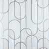 Rounded Shapes 3D Embossed Wallpaper, White Velvet Flocked Geometric Elegant Wallcovering - Adawall -Houston Wallpaper Store - Walcoverings, Curtains & Wall Panels