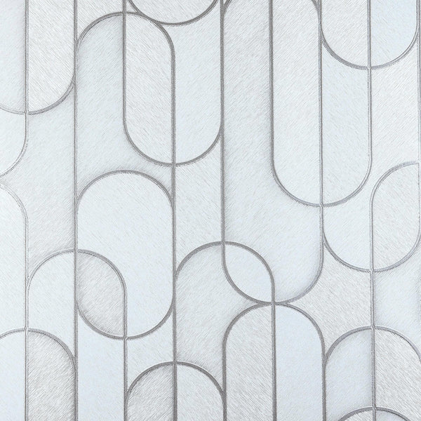 Rounded Shapes 3D Embossed Wallpaper, White Velvet Flocked Geometric Elegant Wallcovering - Adawall -Houston Wallpaper Store - Walcoverings, Curtains & Wall Panels