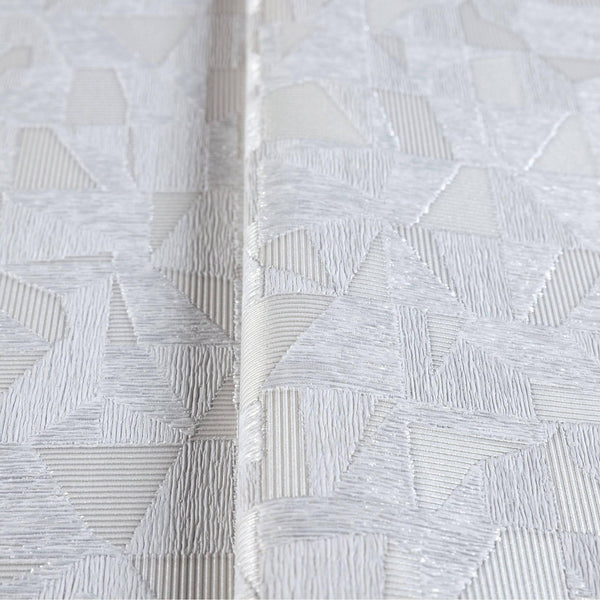 Shimmering Geometric Shapes Wallpaper, Cream Deep Embossed Asymmetrical Design Wallcovering - Adawall -Houston Wallpaper Store - Walcoverings, Curtains & Wall Panels