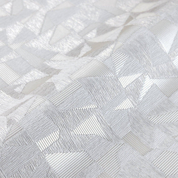 Shimmering Geometric Shapes Wallpaper, Cream Deep Embossed Asymmetrical Design Wallcovering - Adawall -Houston Wallpaper Store - Walcoverings, Curtains & Wall Panels