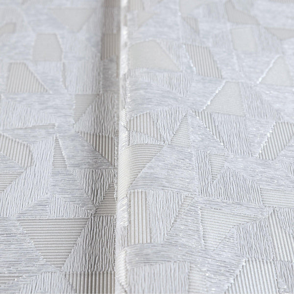 Shimmering Geometric Shapes Wallpaper, Cream Deep Embossed Asymmetrical Design Wallcovering - Adawall -Houston Wallpaper Store - Walcoverings, Curtains & Wall Panels