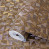 Shimmering Geometric Shapes Wallpaper, Dark Brown, Gold Deep Embossed Asymmetrical Design Wallcovering - Adawall -Houston Wallpaper Store - Walcoverings, Curtains & Wall Panels