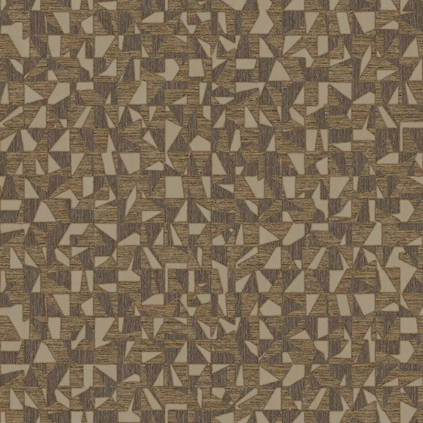 Shimmering Geometric Shapes Wallpaper, Dark Brown, Gold Deep Embossed Asymmetrical Design Wallcovering - Adawall -Houston Wallpaper Store - Walcoverings, Curtains & Wall Panels