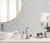 Shimmering Geometric Shapes Wallpaper, Light Gray Deep Embossed Asymmetrical Design Wallcovering - Adawall -Houston Wallpaper Store - Walcoverings, Curtains & Wall Panels