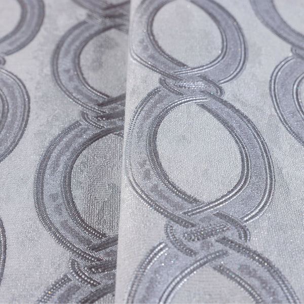 Silver Geometric Chain Pattern Wallpaper, Deep Embossed Stylish Sparkling Luxury Design - Adawall -Houston Wallpaper Store - Walcoverings, Curtains & Wall Panels