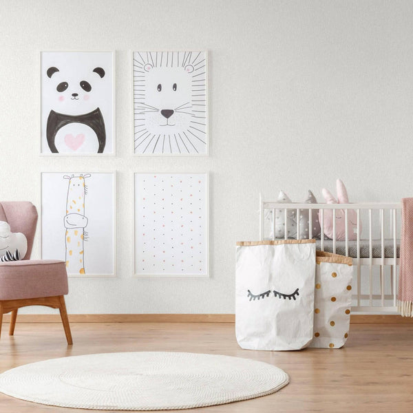 Solid Color Embossed Modern Wallpaper, White, Neutral Colors Contemporary Textured Wallcovering, Durable 114 sq ft Roll - Adawall -Houston Wallpaper Store - Walcoverings, Curtains & Wall Panels