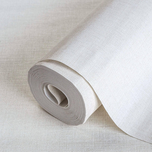 Solid Color Linen Textured Wallpaper, Cream Modern Neutral Colors Non-Pasted Wallcovering - Adawall -Houston Wallpaper Store - Walcoverings, Curtains & Wall Panels