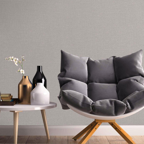 Solid Color Linen Textured Wallpaper, Light Gray Modern Neutral Colors Non-Pasted Wallcovering - Adawall -Houston Wallpaper Store - Walcoverings, Curtains & Wall Panels