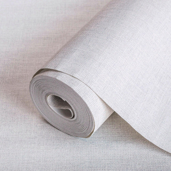 Solid Color Linen Textured Wallpaper, Light Gray Modern Neutral Colors Non-Pasted Wallcovering - Adawall -Houston Wallpaper Store - Walcoverings, Curtains & Wall Panels