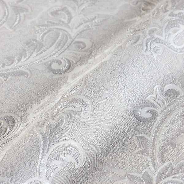 Stylish Baroque Deep Embossed Wallpaper, Light Gray, Timeless Damask Ornate Patterns Sparkling Wallcovering, Elegant Washed Colors Design - Adawall -Houston Wallpaper Store - Walcoverings, Curtains & Wall Panels