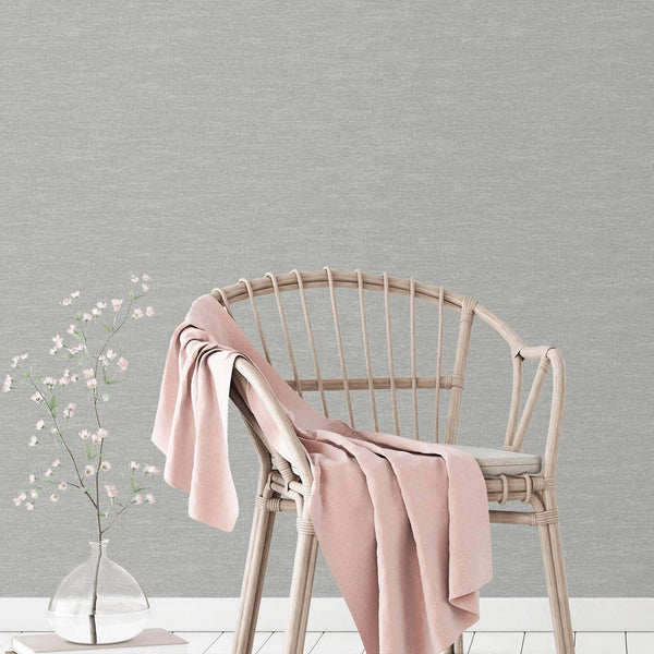 Stylish Fabric Textured Wallpaper, Light Gray Modern Linen Style Abstract Minimalist Non-Pasted Wall Paper, Wallcovering - Adawall -Houston Wallpaper Store - Walcoverings, Curtains & Wall Panels