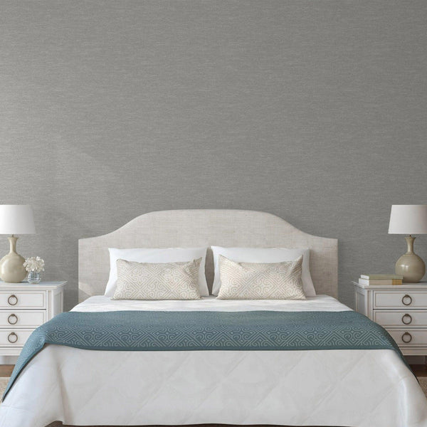 Stylish Fabric Textured Wallpaper, Light Gray Modern Linen Style Abstract Minimalist Non-Pasted Wall Paper, Wallcovering - Adawall -Houston Wallpaper Store - Walcoverings, Curtains & Wall Panels