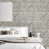 Stylish Floral Wallpaper, Gray, Brown Embossed Flocked Botanical Blossom Pattern, Bloom Design, Trendy Wall Accent Decoration - Adawall -Houston Wallpaper Store - Walcoverings, Curtains & Wall Panels