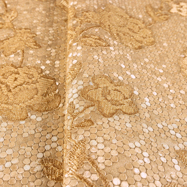 Stylish Golden Pattern Floral Embossed Wallpaper, Home Wall Decor, Aesthetic Wallpaper, Textured Wallcovering Non-Adhesive, Honeycomb Decor - Adawall -Houston Wallpaper Store - Walcoverings, Curtains & Wall Panels