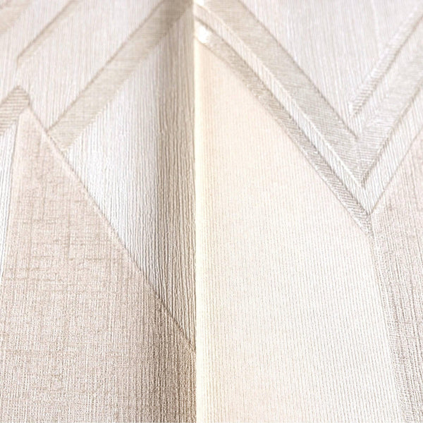 Stylish Herringbone Geometric Wallpaper, Cream Color Embossed Large Zigzag Pattern Wallcovering Wall Accent - Adawall -Houston Wallpaper Store - Walcoverings, Curtains & Wall Panels
