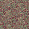 Stylish Paisley Green Red Wallpaper, Textured Wallcovering, Large 114 sq ft Roll, Washable, Home Wall Decor, Accent Wall Paper, Washable - Adawall -Houston Wallpaper Store - Walcoverings, Curtains & Wall Panels