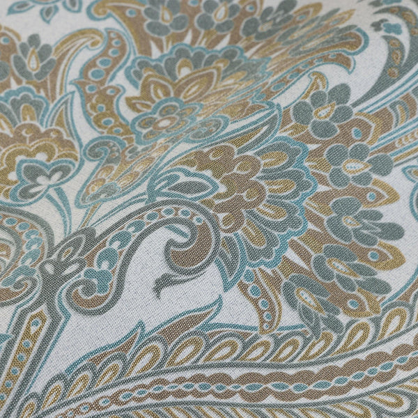 Stylish Paisley Wallpaper, Textured Wallcovering, Large 114 sq ft Roll, Washable, Home Wall Decor, Accent Wall Paper, Washable, Blue Brown - Adawall -Houston Wallpaper Store - Walcoverings, Curtains & Wall Panels