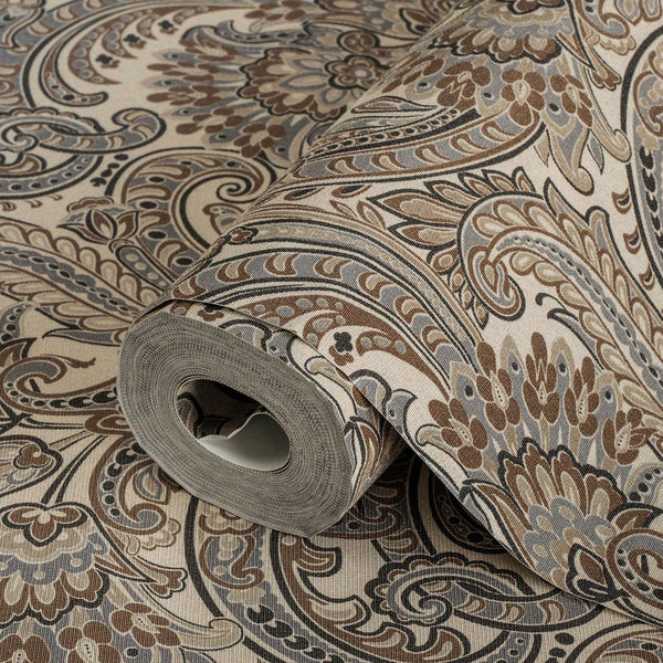 Stylish Paisley Washed Effect Wallpaper, Textured Wallcovering, Extra Large 114 sq ft Roll, Washable, Home Wall Decor, Accent Wall Decor - Adawall -Houston Wallpaper Store - Walcoverings, Curtains & Wall Panels