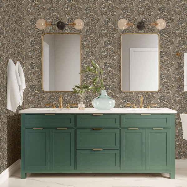 Stylish Paisley Washed Effect Wallpaper, Textured Wallcovering, Extra Large 114 sq ft Roll, Washable, Home Wall Decor, Accent Wall Decor - Adawall -Houston Wallpaper Store - Walcoverings, Curtains & Wall Panels