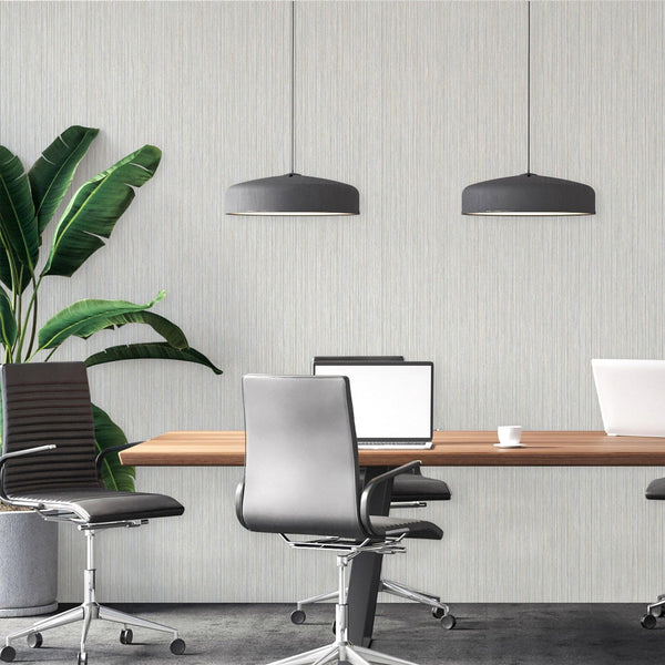 Stylish Thin Stripes Wallpaper, Gray 3D Deep Embossed Wallcovering for Interior Design Ideas, Modern Striped Large 114 sq ft Roll - Adawall -Houston Wallpaper Store - Walcoverings, Curtains & Wall Panels