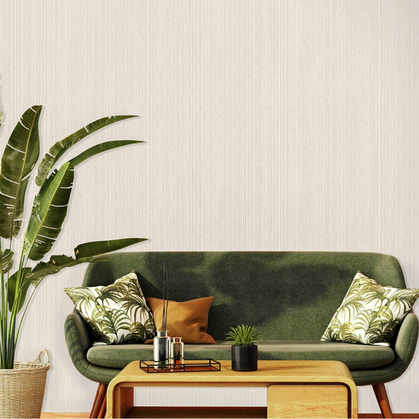 Stylish Thin Stripes Wallpaper, White 3D Deep Embossed Wallcovering for Interior Design Ideas, Modern Striped Large 114 sq ft Roll - Adawall -Houston Wallpaper Store - Walcoverings, Curtains & Wall Panels