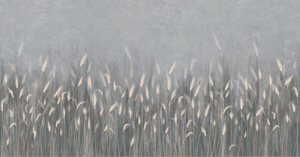 Swaying Wheat Field Wall Mural, Gray Blue Windy Wheat Wallpaper, Large Nature Custom Size Wall Covering, Non-Woven, Non-Pasted, Removable, Washable - Adawall -Houston Wallpaper Store - Walcoverings, Curtains & Wall Panels