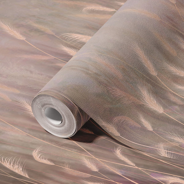 Swaying Wheat Field Wall Mural, Light Purple Windy Wheat Wallpaper, Large Nature Custom Size Wall Covering, Non-Woven, Non-Pasted, Removable, Washable - Adawall -Houston Wallpaper Store - Walcoverings, Curtains & Wall Panels