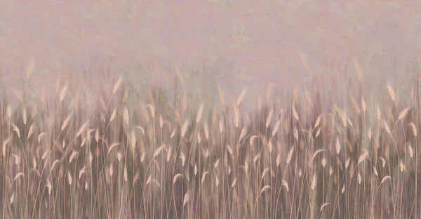 Swaying Wheat Field Wall Mural, Light Purple Windy Wheat Wallpaper, Large Nature Custom Size Wall Covering, Non-Woven, Non-Pasted, Removable, Washable - Adawall -Houston Wallpaper Store - Walcoverings, Curtains & Wall Panels