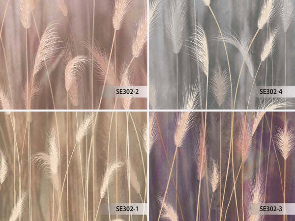 Swaying Wheat Field Wall Mural, Light Purple Windy Wheat Wallpaper, Large Nature Custom Size Wall Covering, Non-Woven, Non-Pasted, Removable, Washable - Adawall -Houston Wallpaper Store - Walcoverings, Curtains & Wall Panels