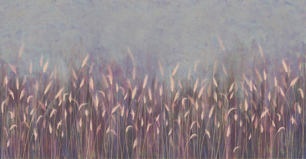 Swaying Wheat Field Wall Mural, Purple Windy Wheat Wallpaper, Large Nature Custom Size Wall Covering, Non-Woven, Non-Pasted, Removable, Washable - Adawall -Houston Wallpaper Store - Walcoverings, Curtains & Wall Panels