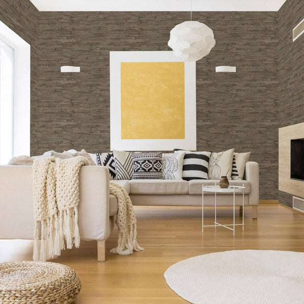 Tan Distressed Rustic 3D Embossed Wallpaper, Stylish Farmhouse Lodge Coutry Wallcovering - Adawall -Houston Wallpaper Store - Walcoverings, Curtains & Wall Panels