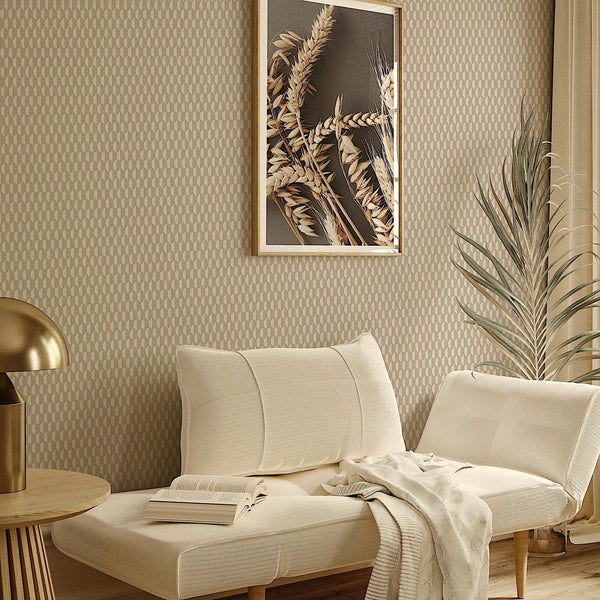 Tan Elegant Hexagon Embossed Wallpaper, Small Honeycomb Grid Pattern Textured wallcovering - Adawall -Houston Wallpaper Store - Walcoverings, Curtains & Wall Panels