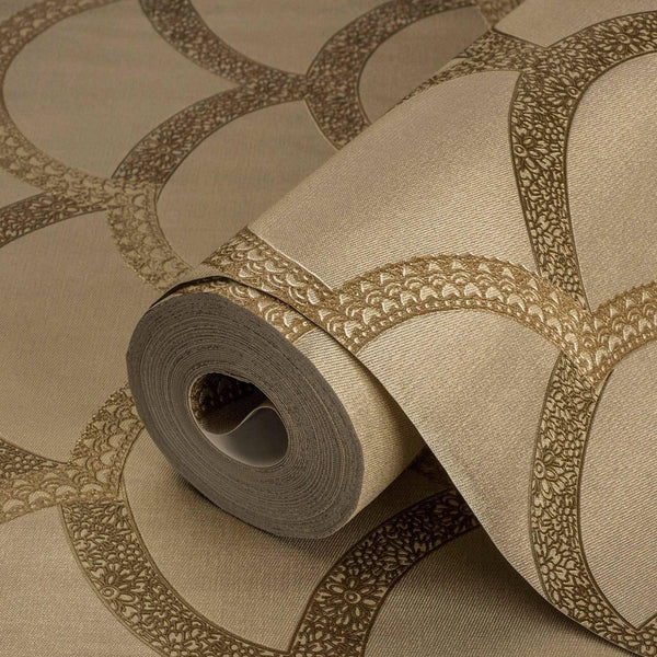 Tan Luxury Fish Scale Deep Embossed Wallpaper, 3D Textured Lace Patterns, Thick Wallcovering - Adawall -Houston Wallpaper Store - Walcoverings, Curtains & Wall Panels