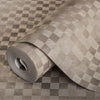 Tan Solid Color Square Pattern Wallpaper, 3D Embossed Glossy Sleek Checkered Geometric Wall Paper - Adawall -Houston Wallpaper Store - Walcoverings, Curtains & Wall Panels