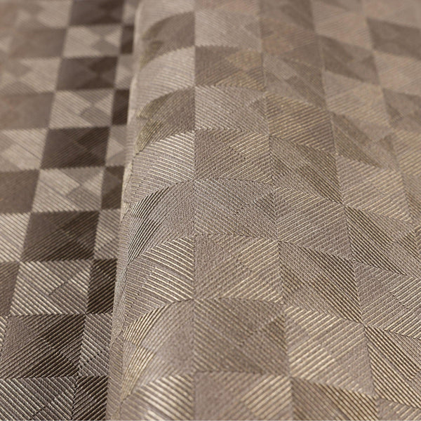 Tan Solid Color Square Pattern Wallpaper, 3D Embossed Glossy Sleek Checkered Geometric Wall Paper - Adawall -Houston Wallpaper Store - Walcoverings, Curtains & Wall Panels