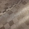 Tan Solid Color Square Pattern Wallpaper, 3D Embossed Glossy Sleek Checkered Geometric Wall Paper - Adawall -Houston Wallpaper Store - Walcoverings, Curtains & Wall Panels