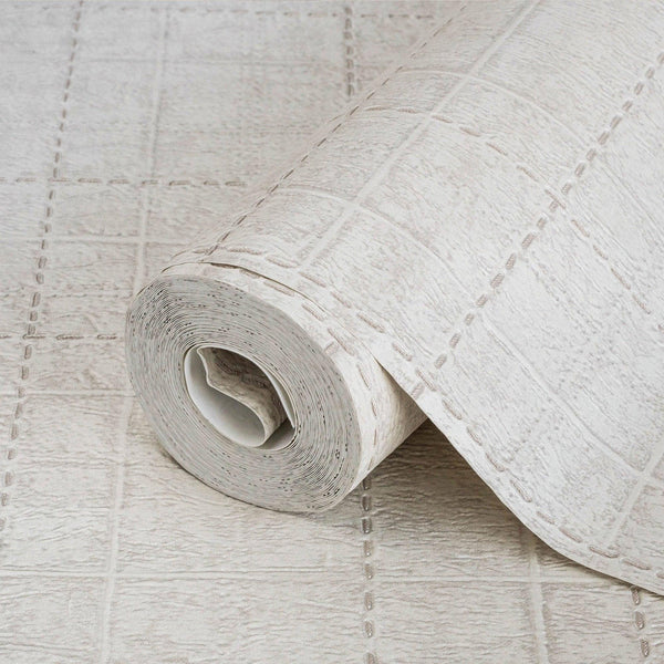 Textured Embossed Geometric Cubic Gray, Home Wall Decor, Aesthetic Wallpaper, Textured Wallcovering Non-Adhesive and Non-Peel - Adawall -Houston Wallpaper Store - Walcoverings, Curtains & Wall Panels